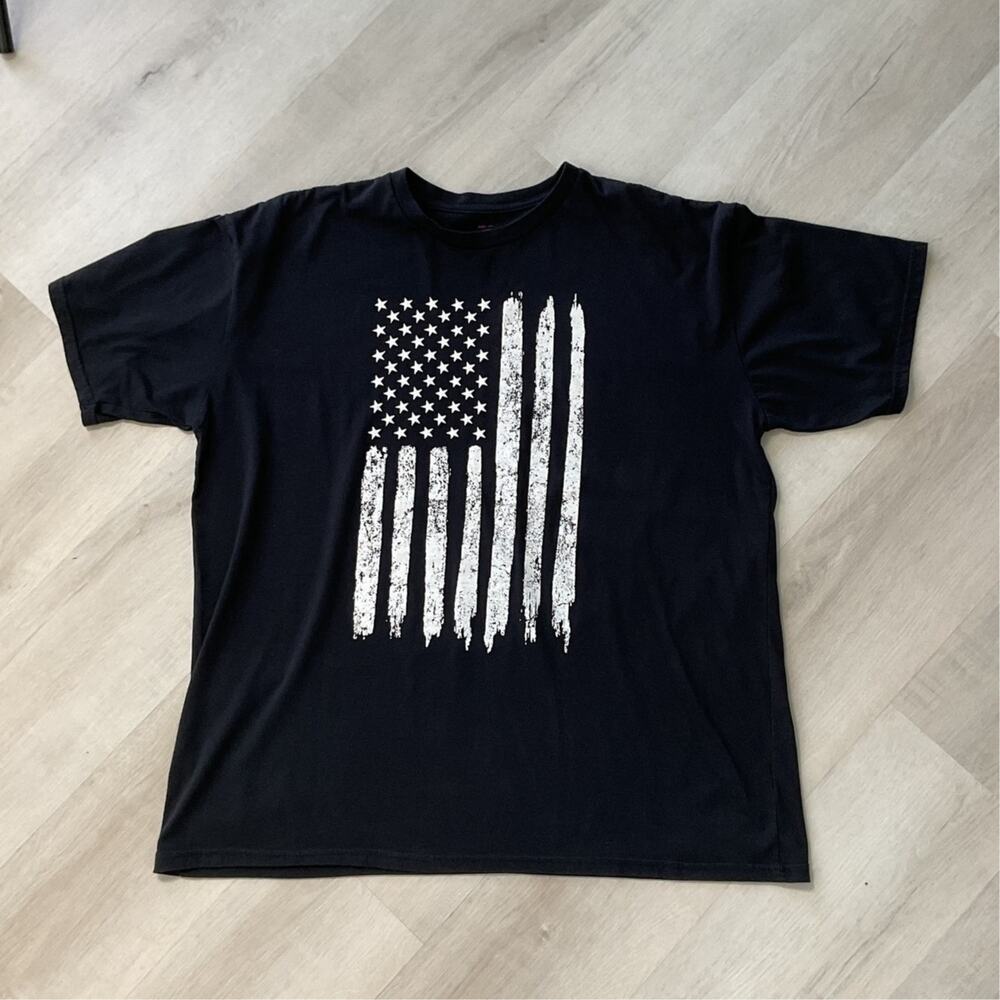 Rothco Distressed US Flag Black Short Sleeve Graphic Tee Mens 3XL